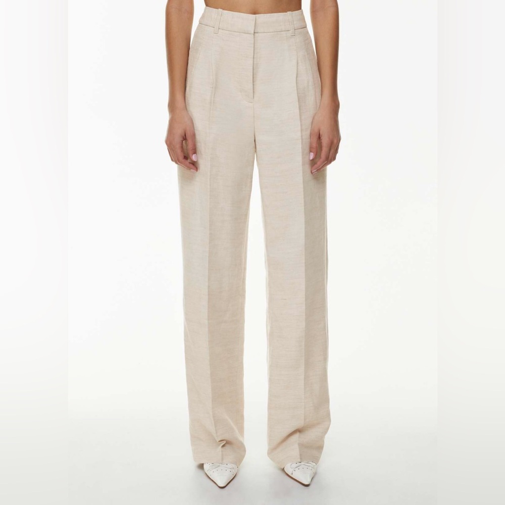 Aritzia Effortless Pant Linen Natural Ecru Size 2